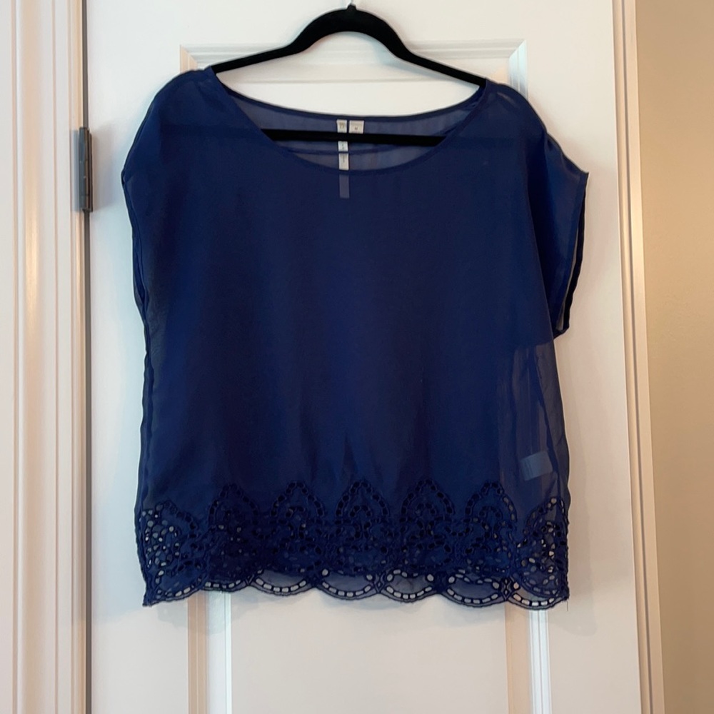 Sheer navy top